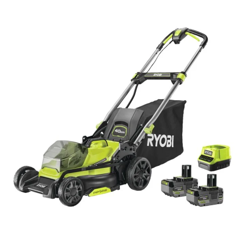 Ryobi RY18LMX40C-240 18V ONE+™ Bezuhlíková kosačka na trávu so šírkou záberu 40 cm (2 x 4,0 Ah)